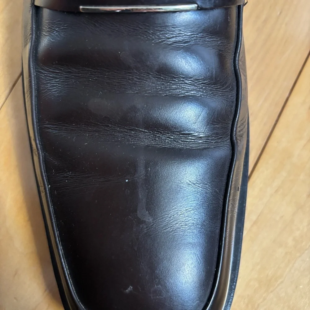 Gucci Brown Slip On Loafers Mens Size 9D Hardware Business Formal Luxury Used